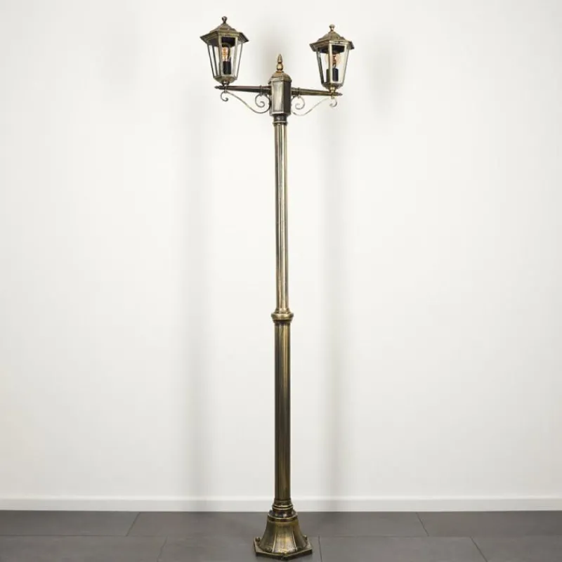 Luminaires Rustiques-hofstein Réverbère Loria Brun, Or, Noir, 2 lumières