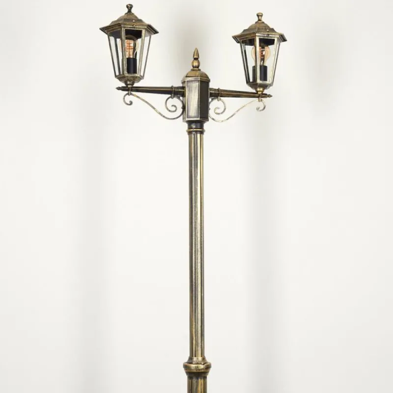 Luminaires Rustiques-hofstein Réverbère Loria Brun, Or, Noir, 2 lumières