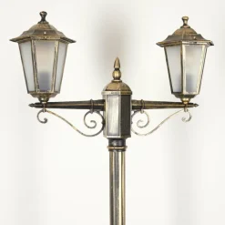 Luminaires Rustiques-hofstein Réverbère Loria Brun, Or, Noir, 2 lumières