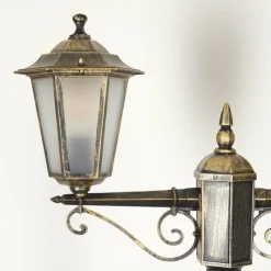 Luminaires Rustiques-hofstein Réverbère Loria Brun, Or, Noir, 2 lumières