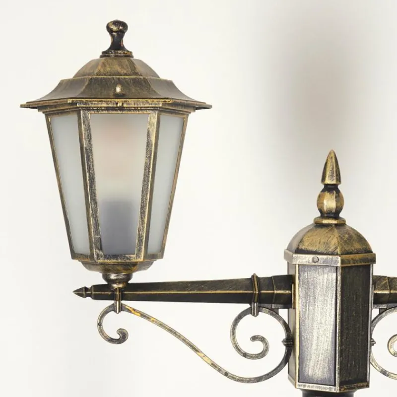 Luminaires Rustiques-hofstein Réverbère Loria Brun, Or, Noir, 2 lumières