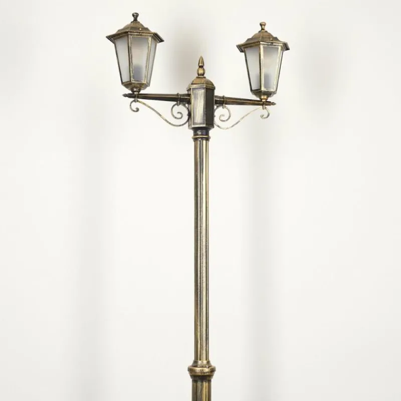 Luminaires Rustiques-hofstein Réverbère Loria Brun, Or, Noir, 2 lumières