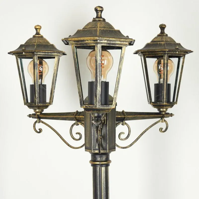 Luminaires Rustiques-hofstein Réverbère Loria Brun, Or, Noir, 3 lumières