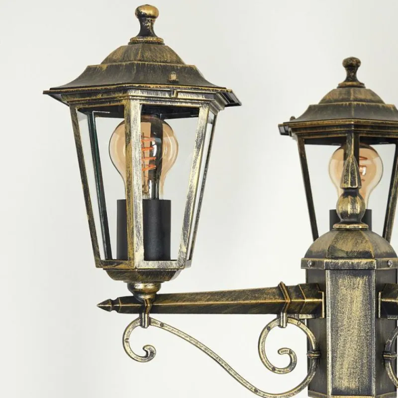 Luminaires Rustiques-hofstein Réverbère Loria Brun, Or, Noir, 3 lumières