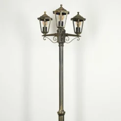 Luminaires Rustiques-hofstein Réverbère Loria Brun, Or, Noir, 3 lumières