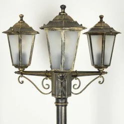 Luminaires Rustiques-hofstein Réverbère Loria Brun, Or, Noir, 3 lumières