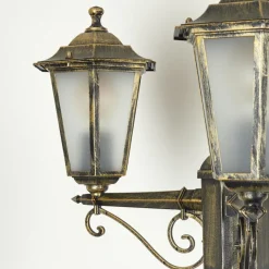 Luminaires Rustiques-hofstein Réverbère Loria Brun, Or, Noir, 3 lumières