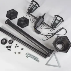 Luminaires Rustiques-hofstein Réverbère Loria Noir, 2 lumières