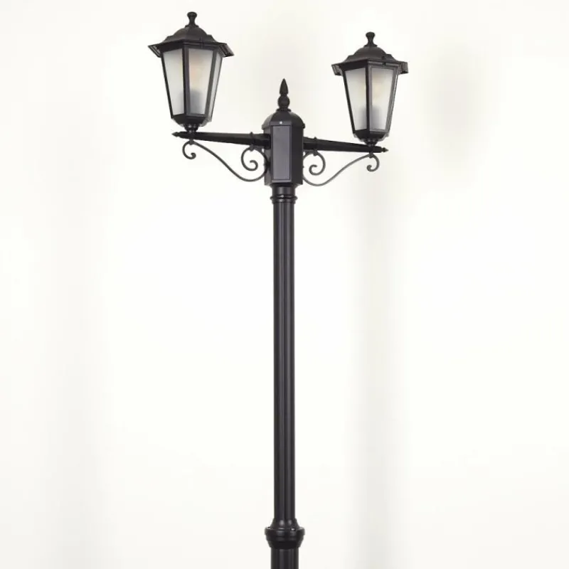 Luminaires Rustiques-hofstein Réverbère Loria Noir, 2 lumières
