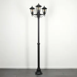 Luminaires Rustiques-hofstein Réverbère Loria Noir, 3 lumières