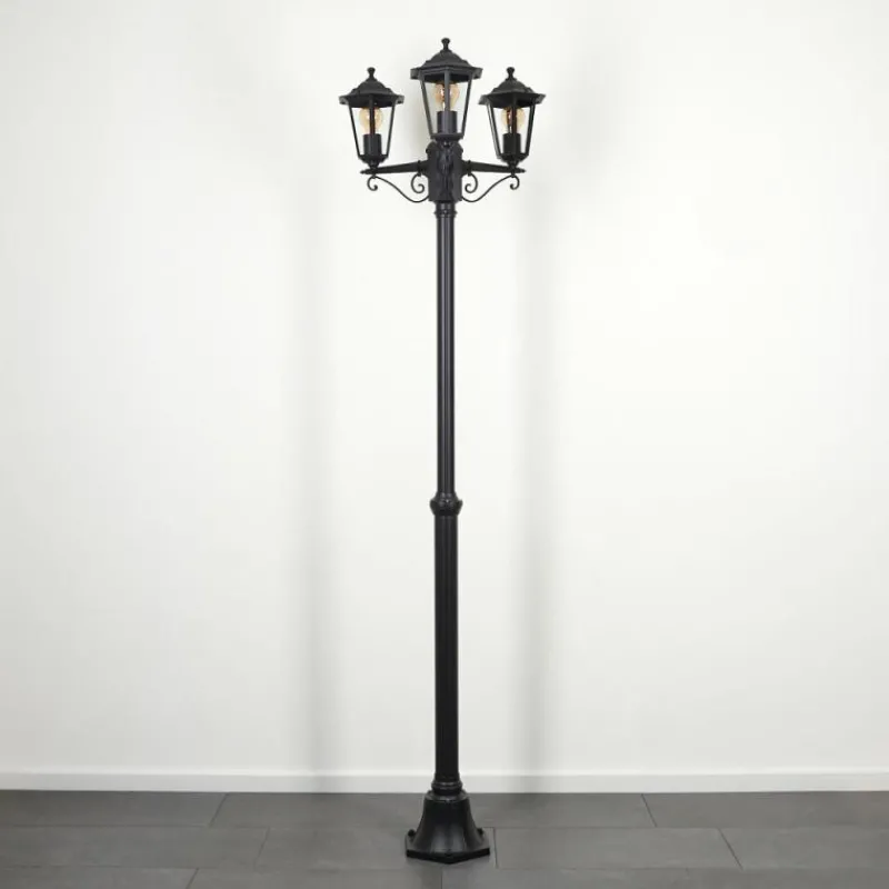 Luminaires Rustiques-hofstein Réverbère Loria Noir, 3 lumières