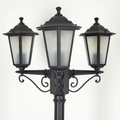 Luminaires Rustiques-hofstein Réverbère Loria Noir, 3 lumières
