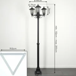 Luminaires Rustiques-hofstein Réverbère Loria Noir, 3 lumières