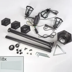 Luminaires Rustiques-hofstein Réverbère Loria Noir, 3 lumières