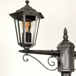 Luminaires Rustiques-hofstein Réverbère Loria Noir, Argenté, 2 lumières