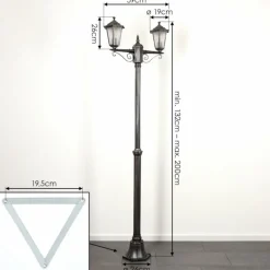 Luminaires Rustiques-hofstein Réverbère Loria Noir, Argenté, 2 lumières