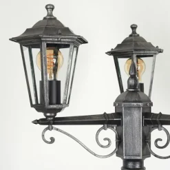 Luminaires Rustiques-hofstein Réverbère Loria Noir, Argenté, 3 lumières