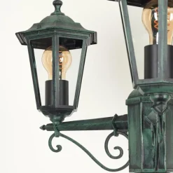 Luminaires Rustiques-hofstein Réverbère Loria Vert, Noir, 3 lumières