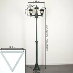 Luminaires Rustiques-hofstein Réverbère Loria Vert, Noir, 3 lumières