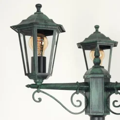 Luminaires Rustiques-hofstein Réverbère Loria Vert, Noir, 3 lumières