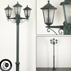 Luminaires Rustiques-hofstein Réverbère Loria Vert, Noir, 3 lumières