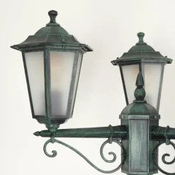 Luminaires Rustiques-hofstein Réverbère Loria Vert, Noir, 3 lumières