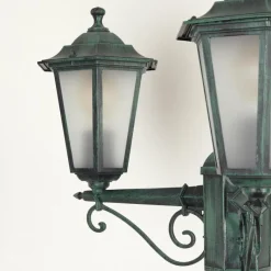 Luminaires Rustiques-hofstein Réverbère Loria Vert, Noir, 3 lumières