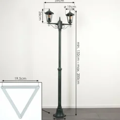 Luminaires Rustiques-hofstein Réverbère Loria Vert, Noir, 2 lumières