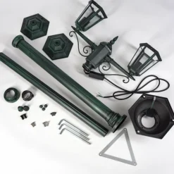 Luminaires Rustiques-hofstein Réverbère Loria Vert, Noir, 2 lumières