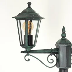 Luminaires Rustiques-hofstein Réverbère Loria Vert, Noir, 2 lumières