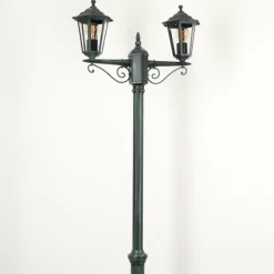 Luminaires Rustiques-hofstein Réverbère Loria Vert, Noir, 2 lumières