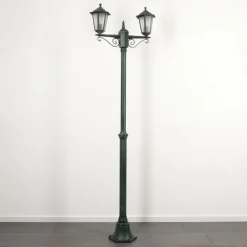 Luminaires Rustiques-hofstein Réverbère Loria Vert, Noir, 2 lumières