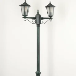 Luminaires Rustiques-hofstein Réverbère Loria Vert, Noir, 2 lumières