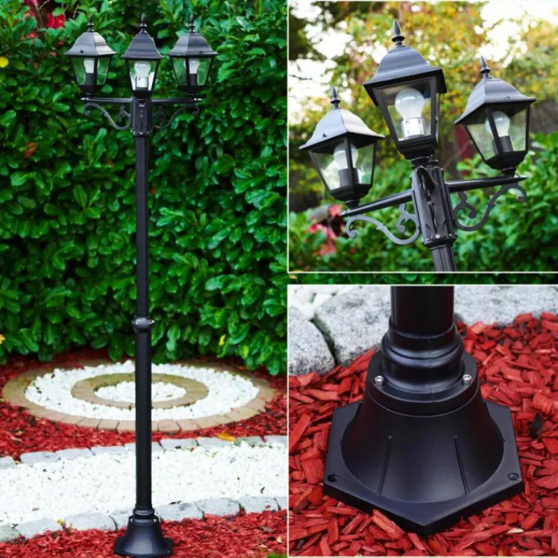 Luminaires Rustiques-hofstein Réverbère Murto Noir, 3 lumières