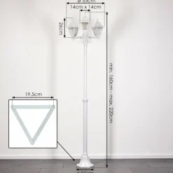 hofstein Réverbère Naofe Blanc, 3 lumières