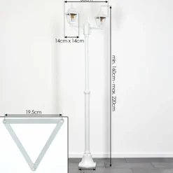 Luminaires Rustiques-hofstein Réverbère Naofe Blanc, 2 lumières