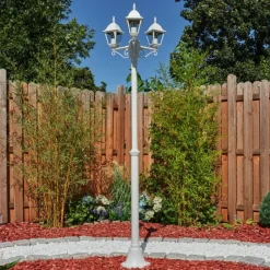 Luminaires Rustiques-hofstein Réverbère Naofe Blanc, 3 lumières