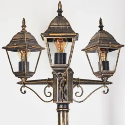 Luminaires Rustiques-hofstein Réverbère Naofe Brun, Or, Noir, 3 lumières