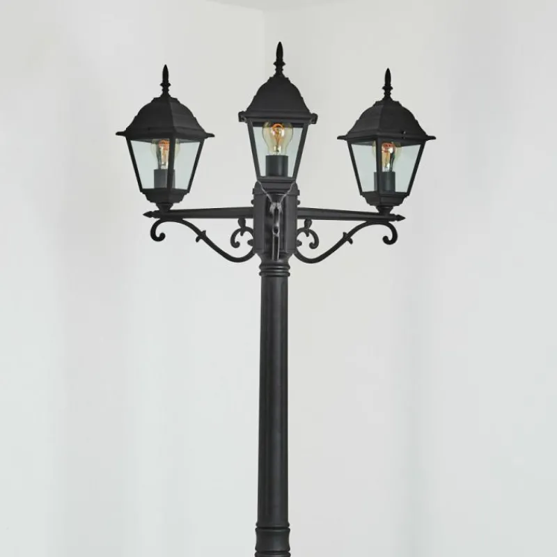 Luminaires Rustiques-hofstein Réverbère Naofe Noir, 3 lumières