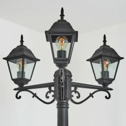 Luminaires Rustiques-hofstein Réverbère Naofe Noir, 3 lumières