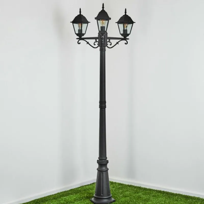 Luminaires Rustiques-hofstein Réverbère Naofe Noir, 3 lumières