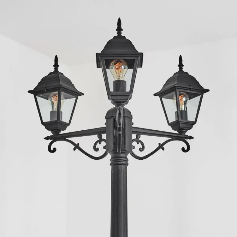 Luminaires Rustiques-hofstein Réverbère Naofe Noir, 3 lumières