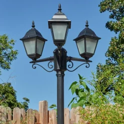 hofstein Réverbère Naofe Noir, 3 lumières