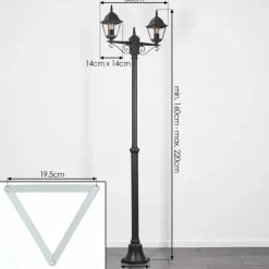 Luminaires Rustiques-hofstein Réverbère Naofe Noir, 2 lumières