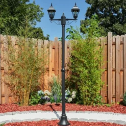 Luminaires Rustiques-hofstein Réverbère Naofe Noir, 2 lumières