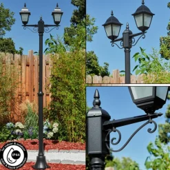 Luminaires Rustiques-hofstein Réverbère Naofe Noir, 2 lumières