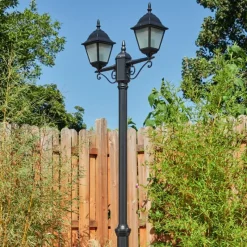 Luminaires Rustiques-hofstein Réverbère Naofe Noir, 2 lumières