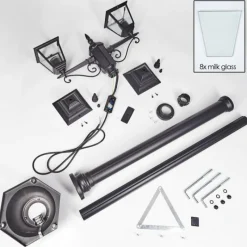 Luminaires Rustiques-hofstein Réverbère Naofe Noir, 2 lumières