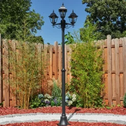 Luminaires Rustiques-hofstein Réverbère Naofe Noir, 3 lumières