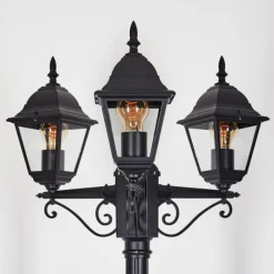 Luminaires Rustiques-hofstein Réverbère Naofe Noir, 3 lumières